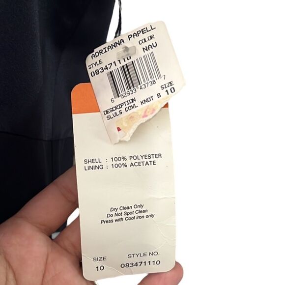 🔥 SALE 🔥 NEW Vintage Adrianna Papell Evenings Navy Blue Sleeveless Long Dress 10 - Picture 5 of 15